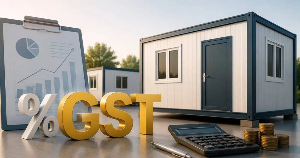 Government/GST rules for portable cabins in India
